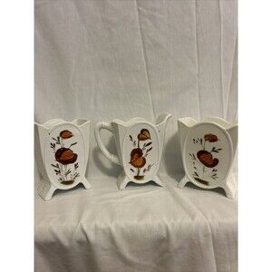 Antique Challinor Taylor & CO Milk Glass  Set Of 3 Pieces